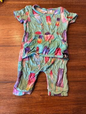 Aqua Popsicle-Print One-Piece Bodysuit for Kids